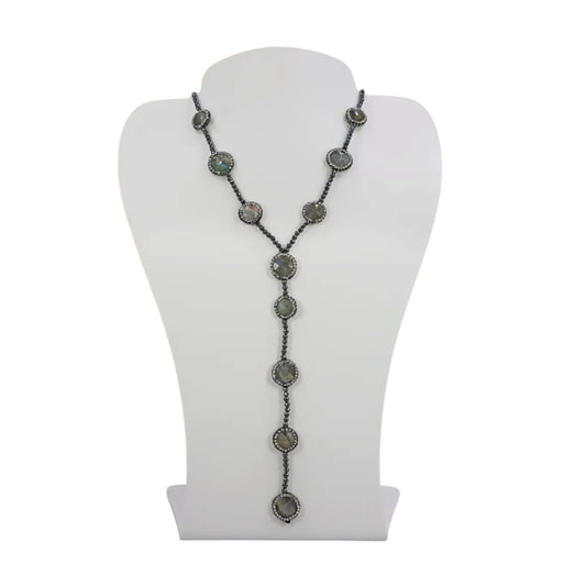 Faceted Gemstone Lariat