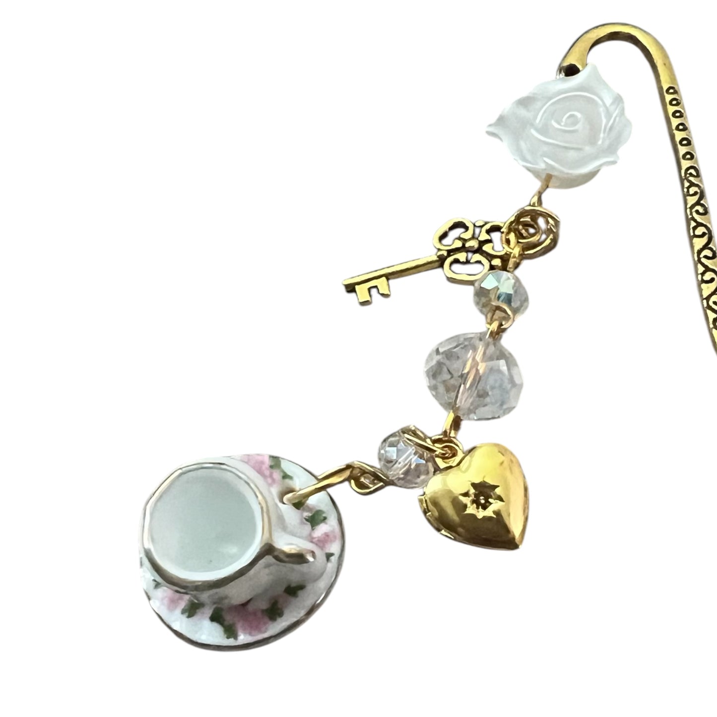 Teacup Charm Metal Bookmark