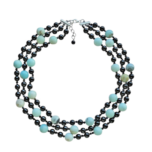Triple Strand Onyx Necklace