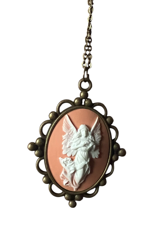 Peach Tone Angel Cameo
