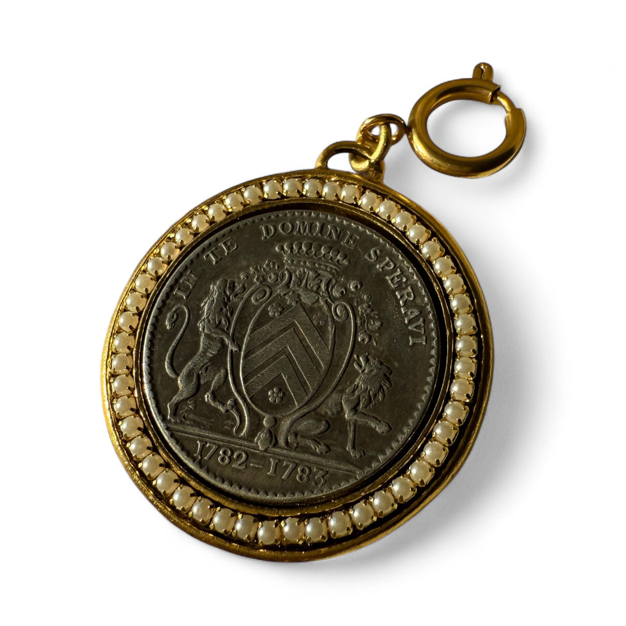 French Replica Coin Charm/Pendant – 1783 Design with Pearls