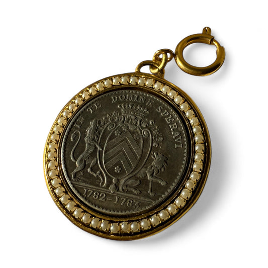 French Replica Coin Charm/Pendant – 1783 Design with Pearls