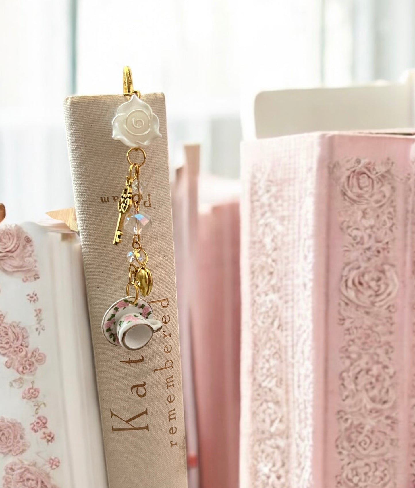 Teacup Charm Metal Bookmark