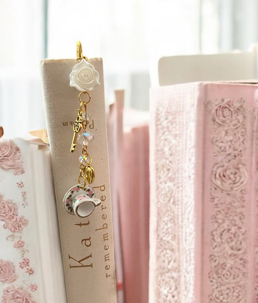 Teacup Charm Metal Bookmark