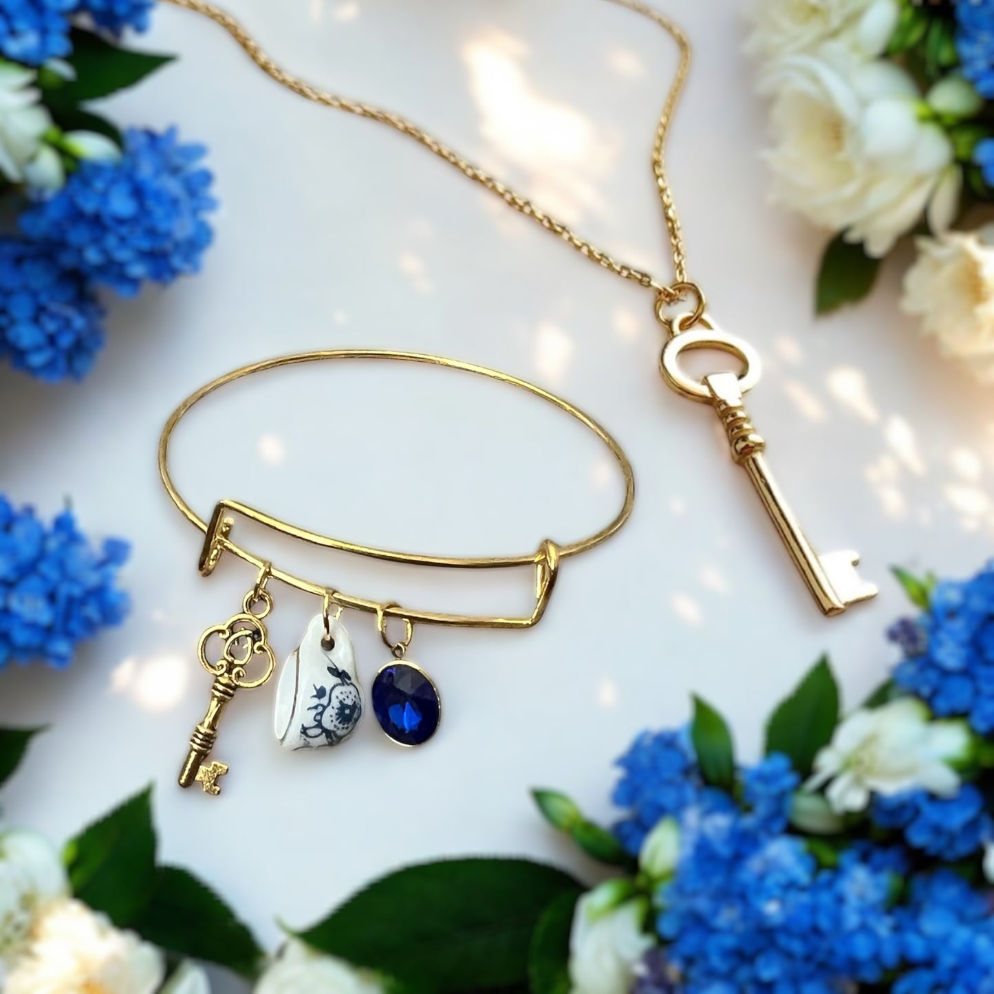 Blue Teacup Charm Bracelet