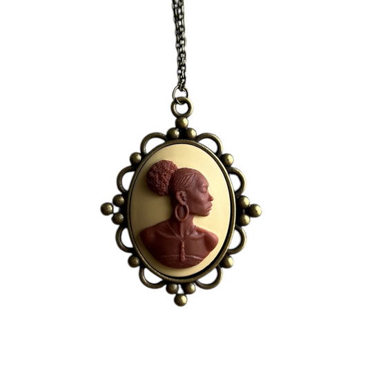 Cream Afrocentric Lady Cameo