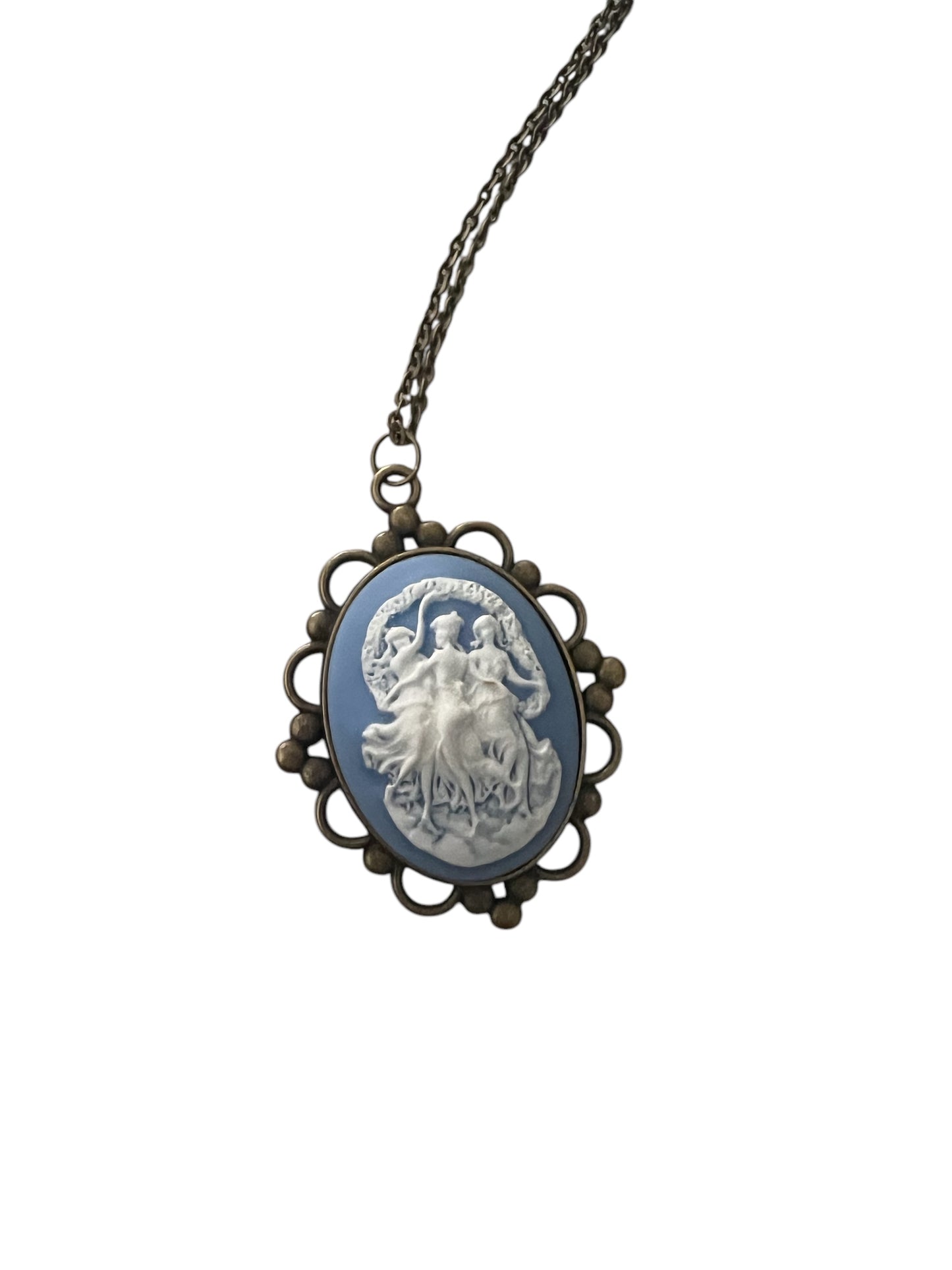 The Three Grace Floral Cameo Necklace