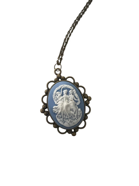 The Three Grace Floral Cameo Necklace