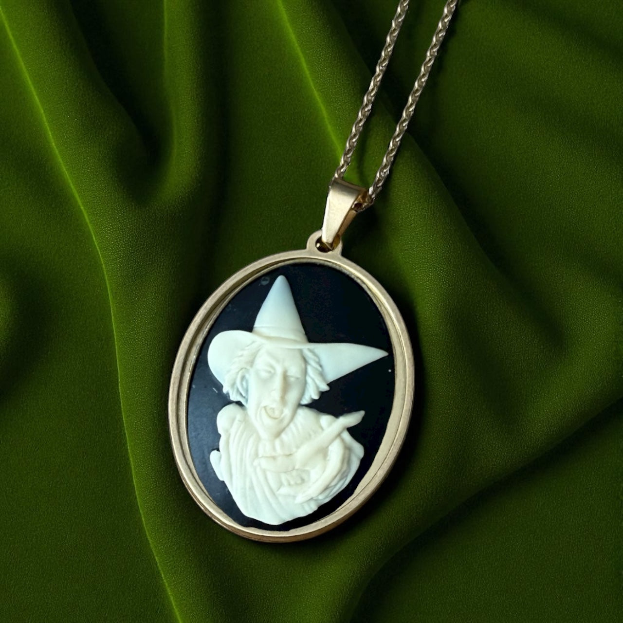 Wicked Witch Gold Frame Necklace