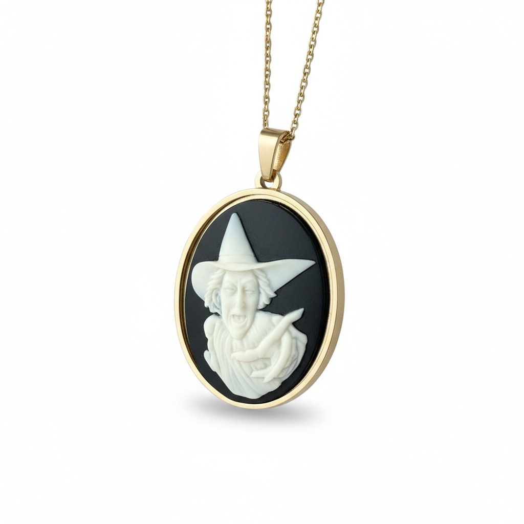 Wicked Witch Gold Frame Necklace